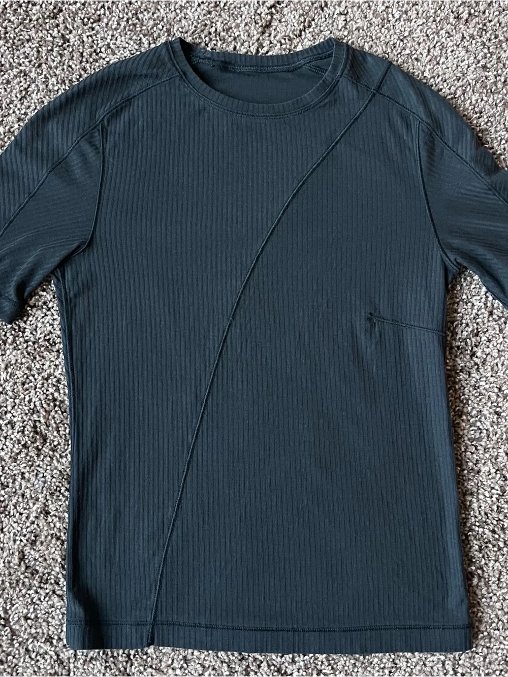 lululemon athletica Black Ribbed Short Sleeve Top